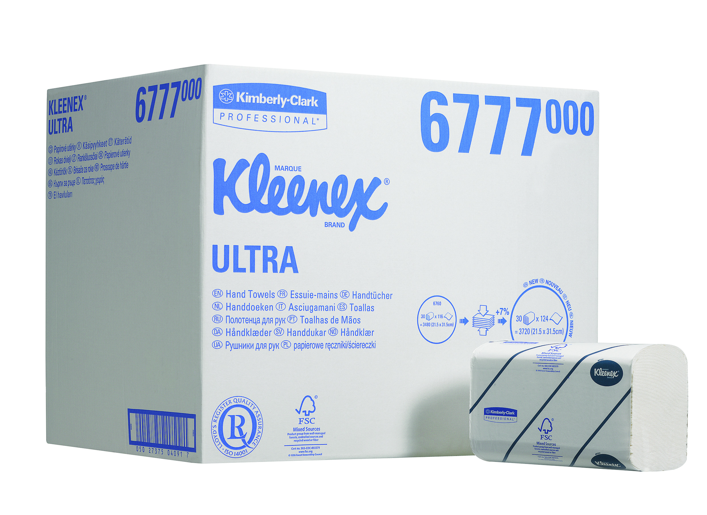 KLEENEX* Ultra Handdoeken Intergevouwen Medium 6777 Wit - Kimberly Clark