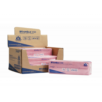 WYPALL* X50 Sopdoeken intergevouwen 7444 Rood - Kimberly Clark