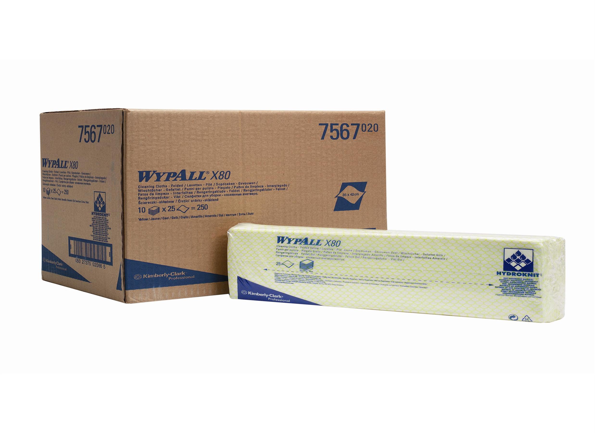 WYPALL* X80 Plus Sopdoeken intergevouwen 7567 Geel - Kimberly Clark