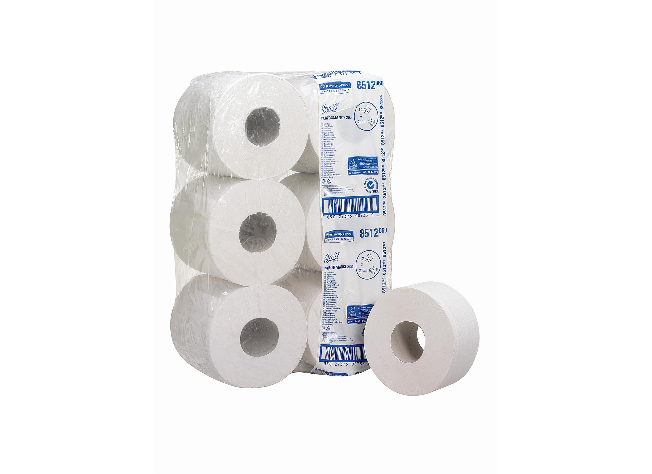 SCOTT* Performance Toilettissue Jumbo 200M 8512 Wit - Kimberly Clark