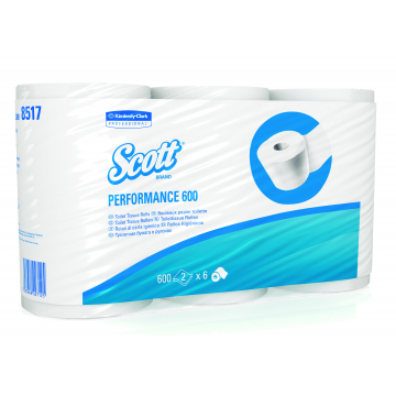 SCOTT* Performance Toilettissue Rollen Standaard 600 8517 Wit - Kimberly Clark