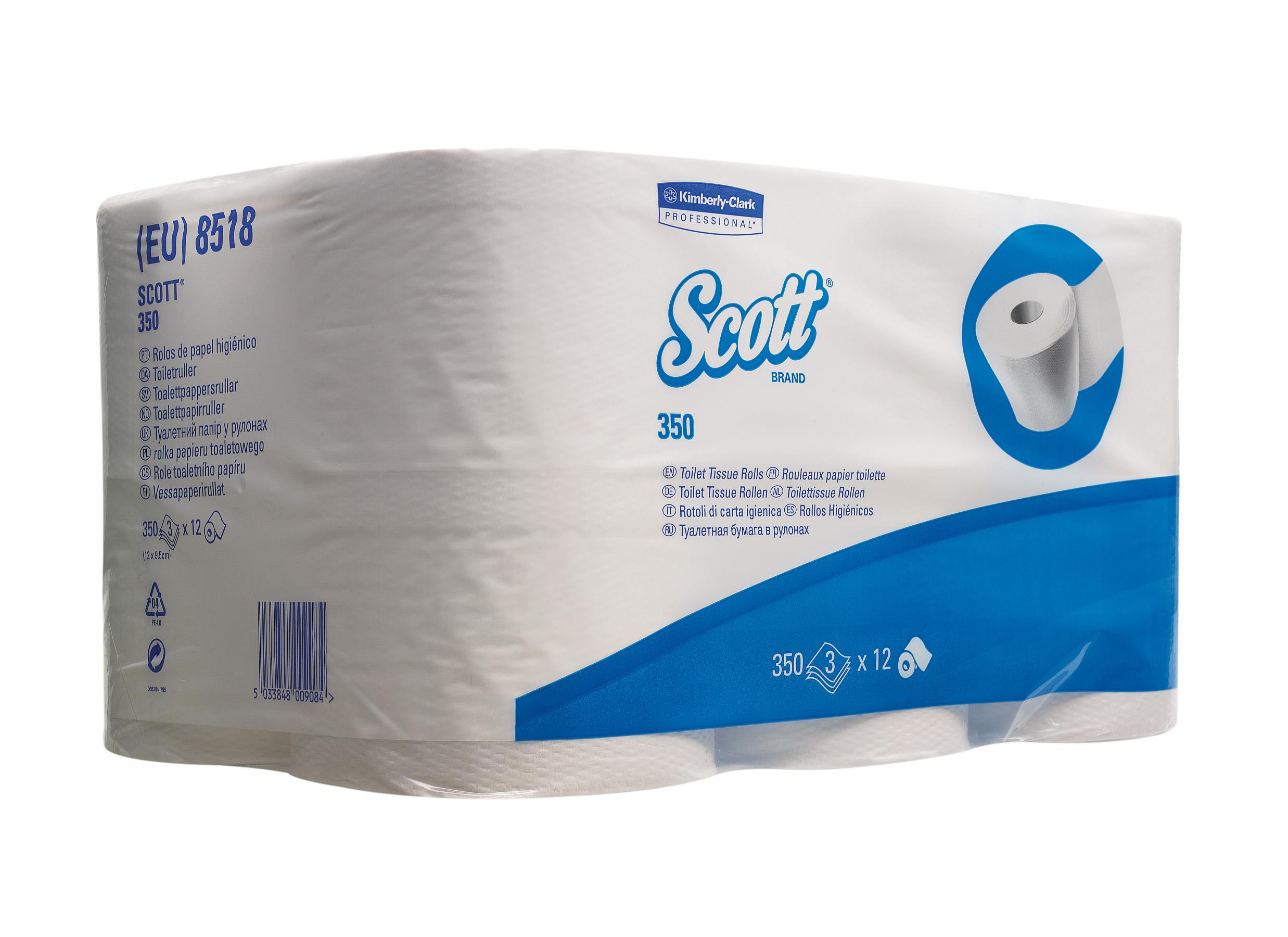 SCOTT* Plus Toilettissue Rollen Standaard 350 8518 Wit - Kimberly Clark