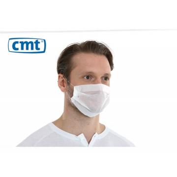 CMT 1-laags papieren mondmasker wit met oorelastiek 320/1 10000 stuks