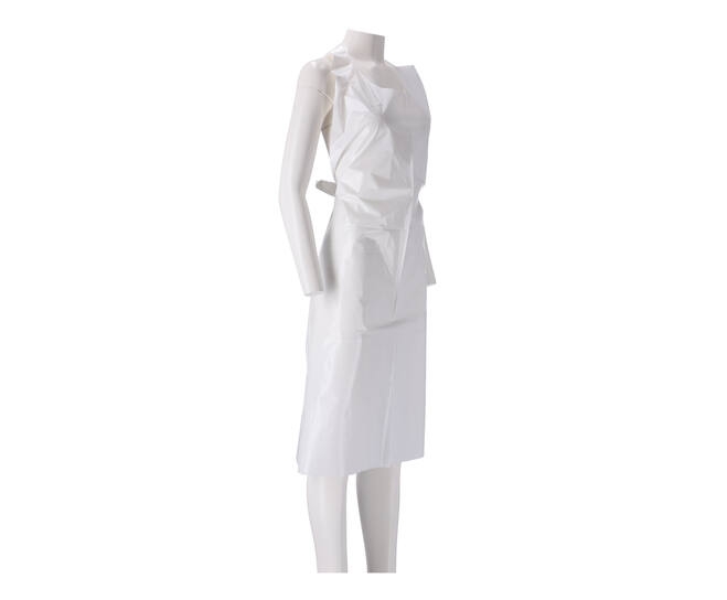 CMT Schort PE op blok Wit Geruwd 125x80cm 20 micron