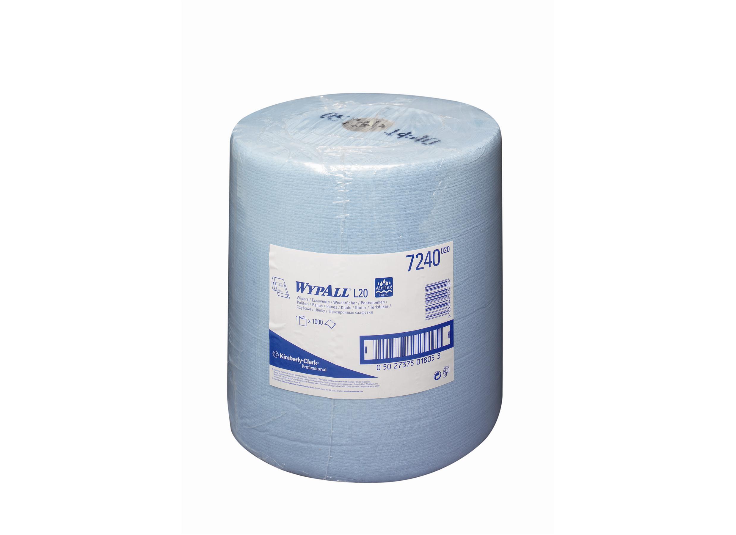 WYPALL* L20 Poetsdoeken Grote Rol 7240 Blauw - Kimberly Clark