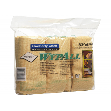 WYPALL* Microfibre Doeken Ongevouwen 40 x 40 cm 8394 Geel - Kimberly Clark