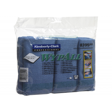 WYPALL* Microfibre Doeken Ongevouwen 40 x 40 cm 8395 Blauw - Kimberly Clark