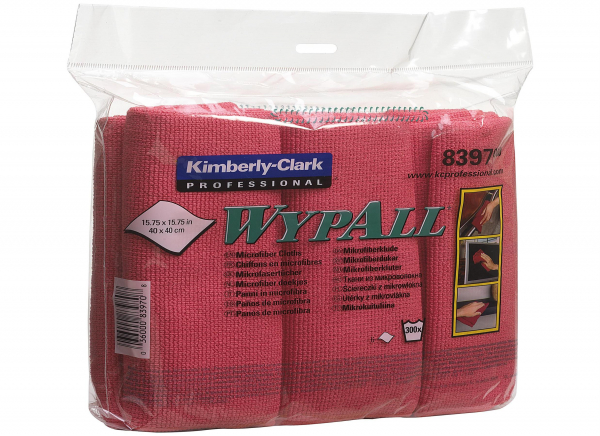 WYPALL* Microfibre Doeken Ongevouwen 40 x 40 cm 8397 Rood - Kimberly Clark