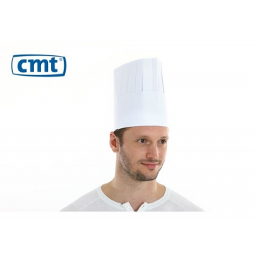 koksmuts CMT Classic, papier, 20cm wit, met kroon en zweetband, 250st/doos