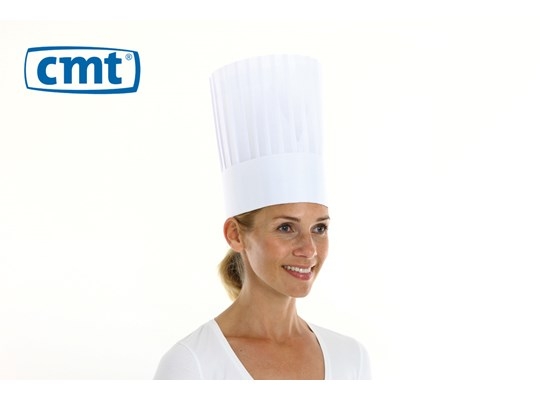 Kochsmütze CMT Monarch, Vliesstoff, weiß, 30cm, mit Krone, 50Stk/Karton