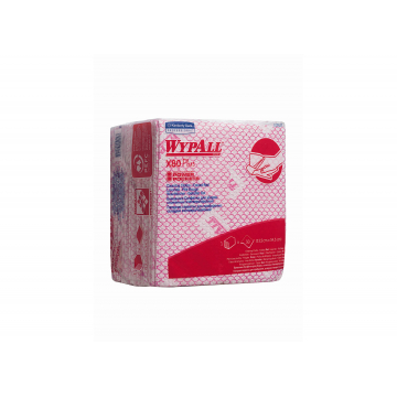 WYPALL* X80 Plus Sopdoeken 1/4 Gevouwen 19127 Rood - kimberly Clark